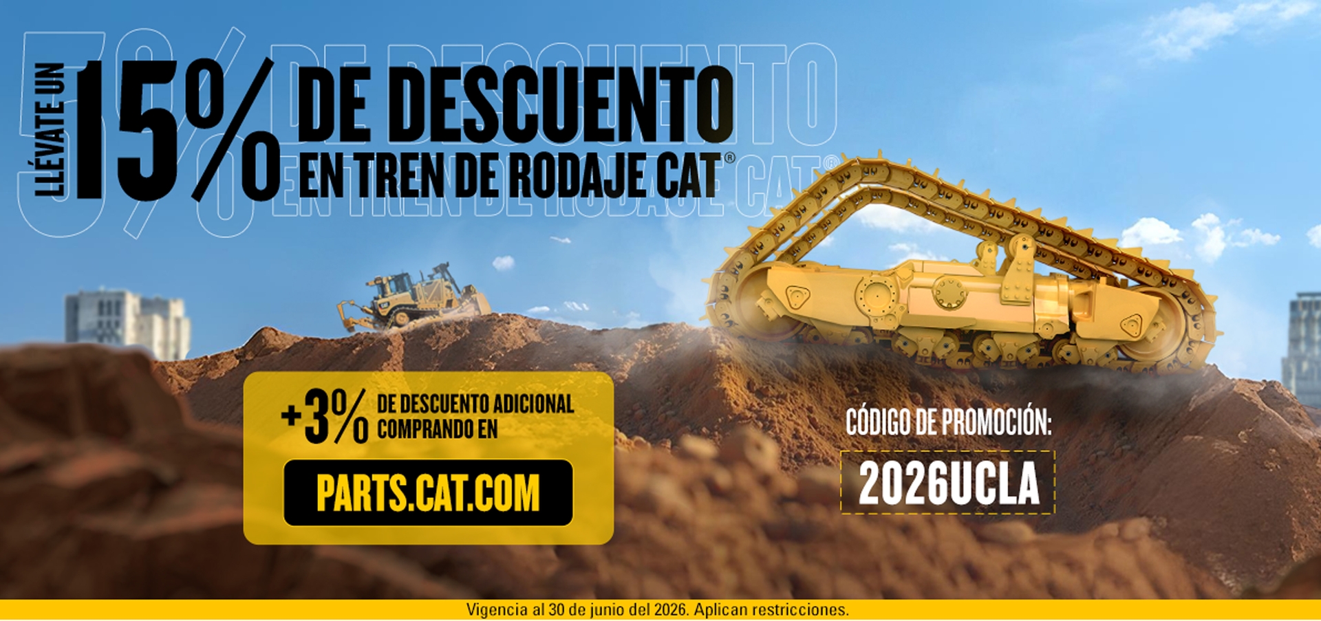 Aprovecha ahora un 15% de descuento en Tren de Rodaje Cat