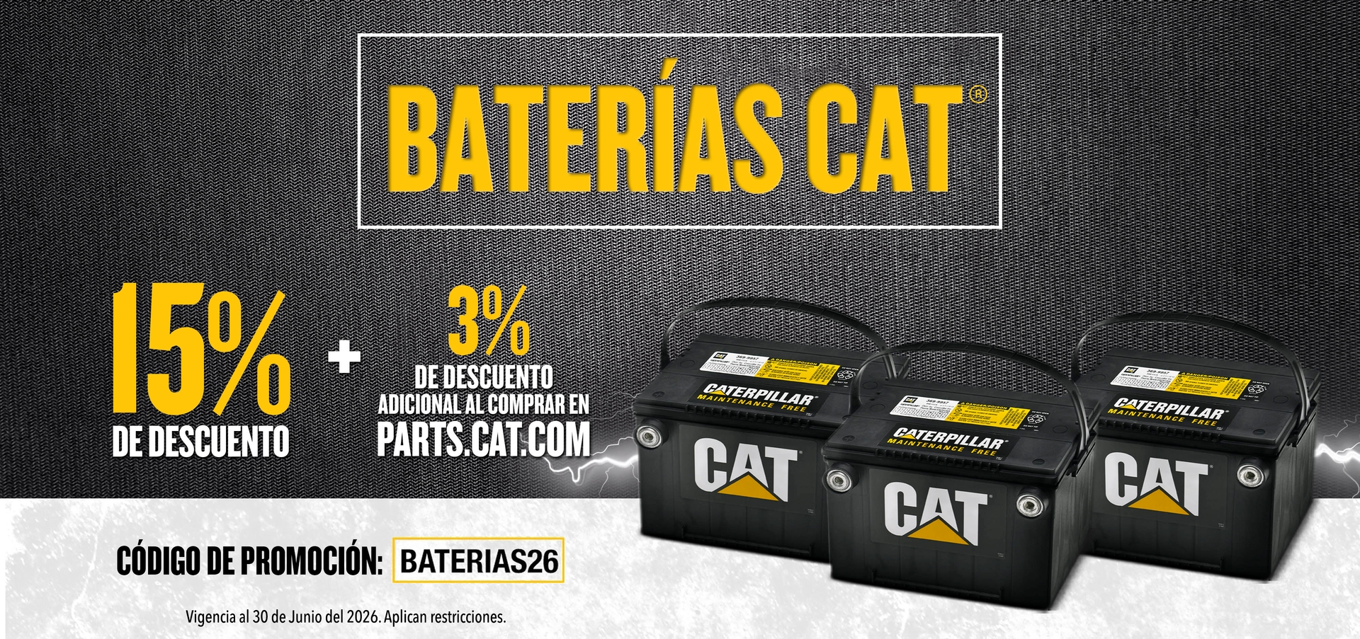 Aprovecha un 10% de descuento en Baterías Cat