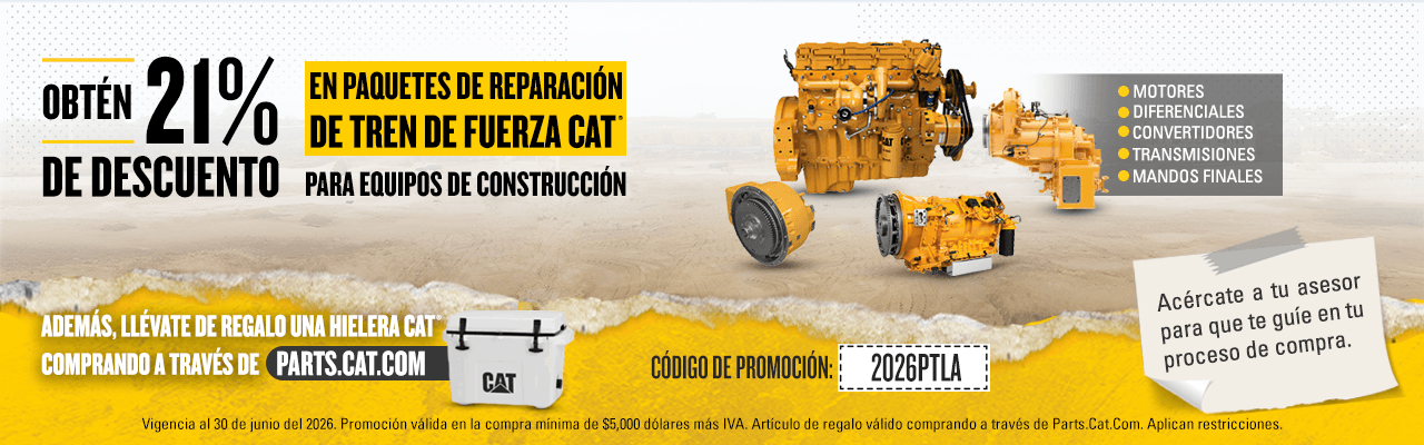 Aprovecha un 21% de descuento en Paquetes de Reparación de Tren de Fuerza Cat