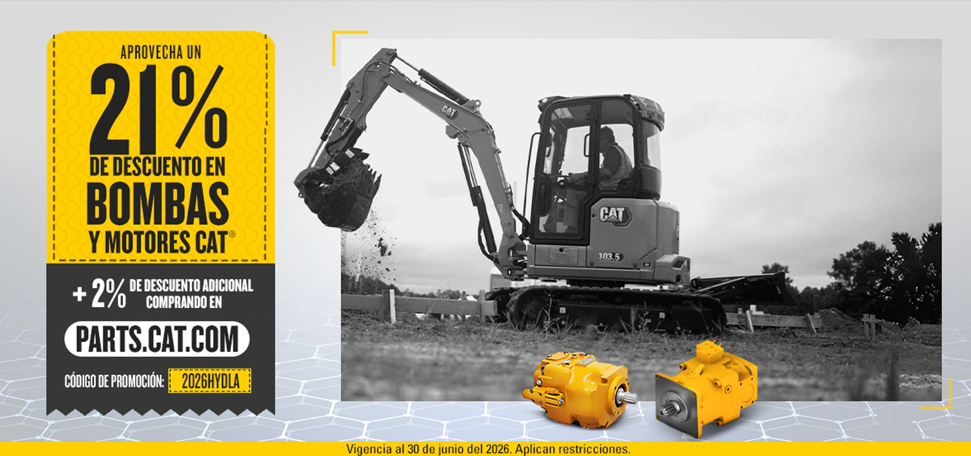 ¡Aprovecha y llévate un 21% de descuento en Bombas y Motores Hidráulicos Cat!
