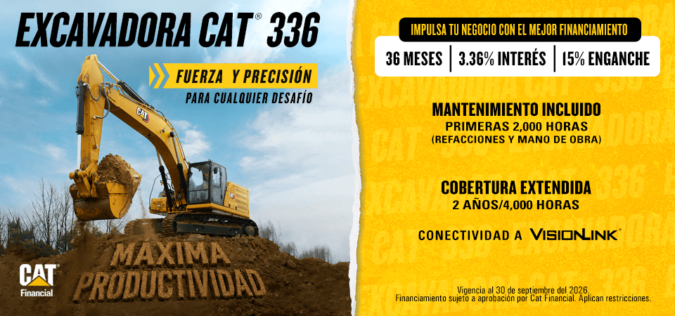 Impulsa tu negocio con la excavadora Cat 336